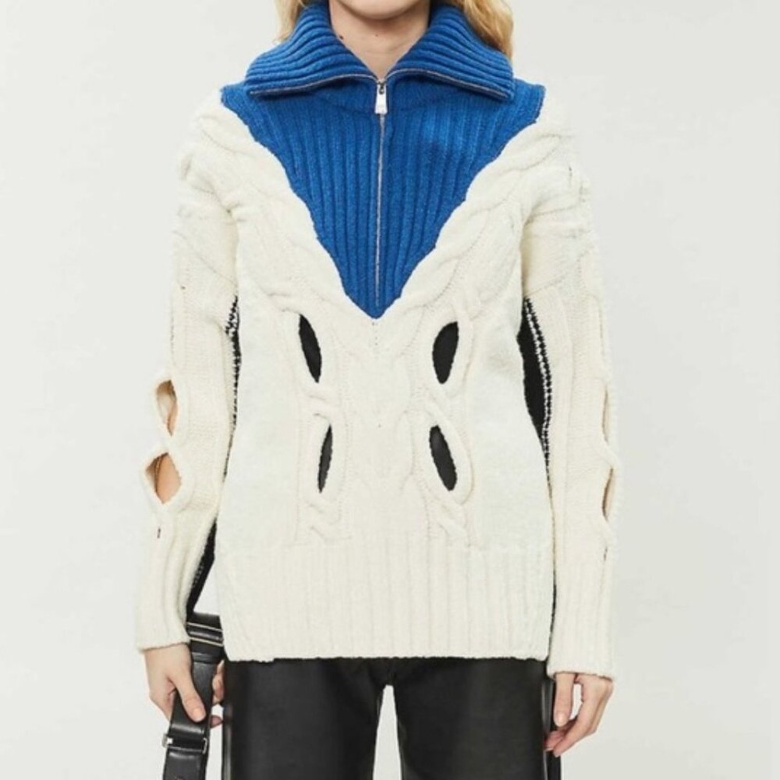 Zadig & Voltaire Cutout Wool Blend Oversized Knit Sweater